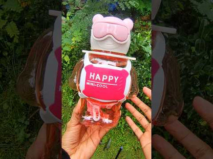 Happy Bear Bottle With Straw - 800ML Cute  Water Bottle Durable & Perfect for Kids & Adults